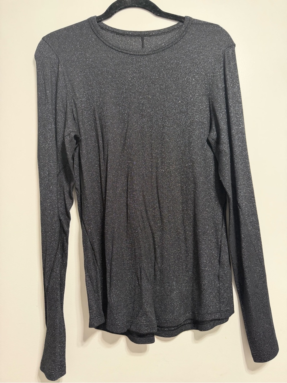 Lululemon Sparkle Long Sleeve Crew Neck Top - Dark Metallic